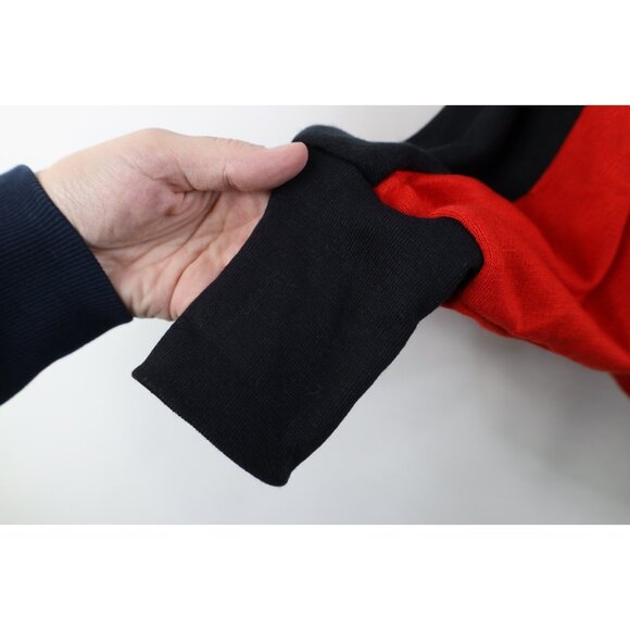 Vintage 70s 80s Mid Mod Womens Medium Dolman Sleeve Color Block Sweatshirt USA - Picture 6 of 11